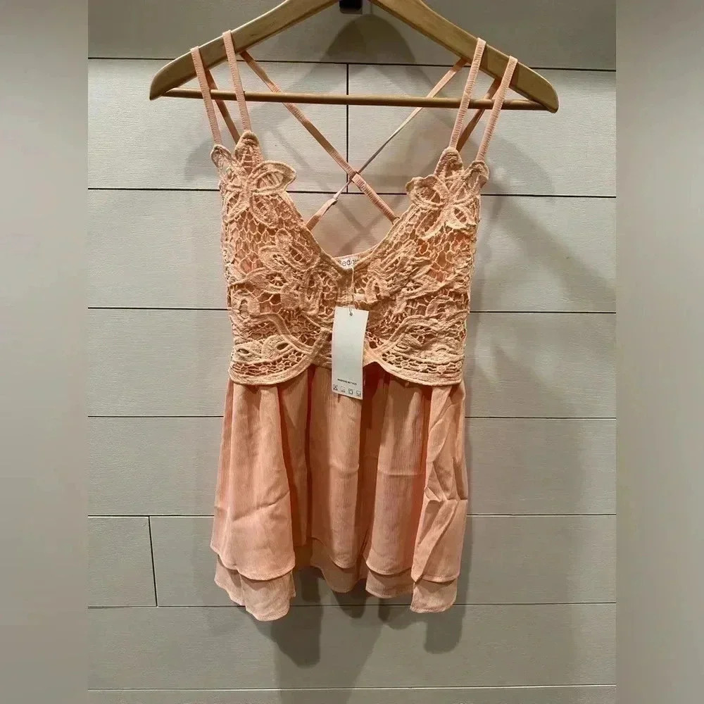 Freager Coral Crossback Boutique Tank- Large